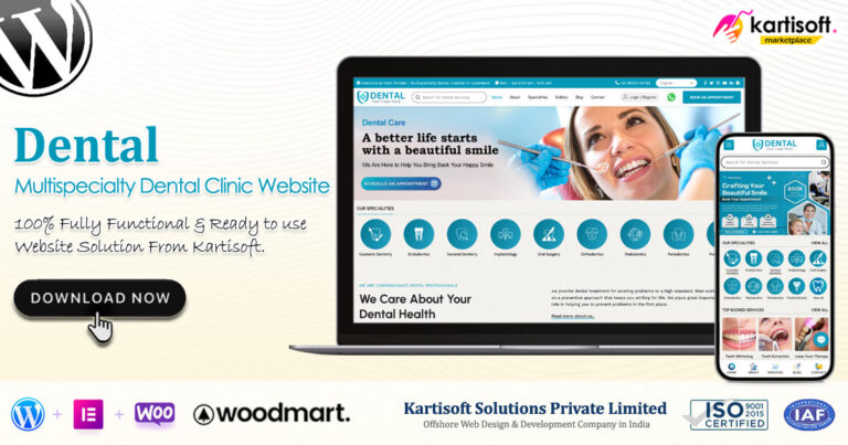 Dental Multispecialty Dental Clinic Website Kartisoft Marketplace