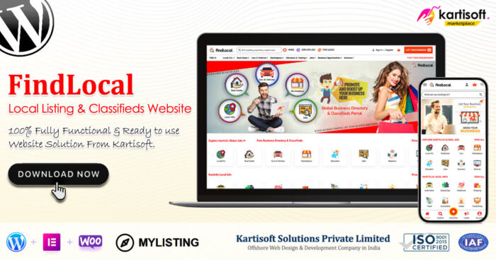 FindLocal Local Listing Classifieds Website Kartisoft Marketplace