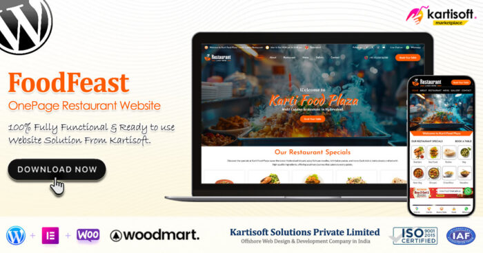 FoodFeat - OnePage Restaurant Website - Kartisoft Marketplace