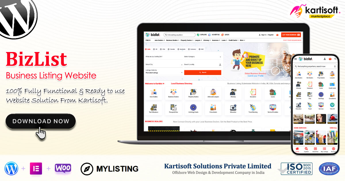 BizList - Business Listing Website - Kartisoft Marketplace