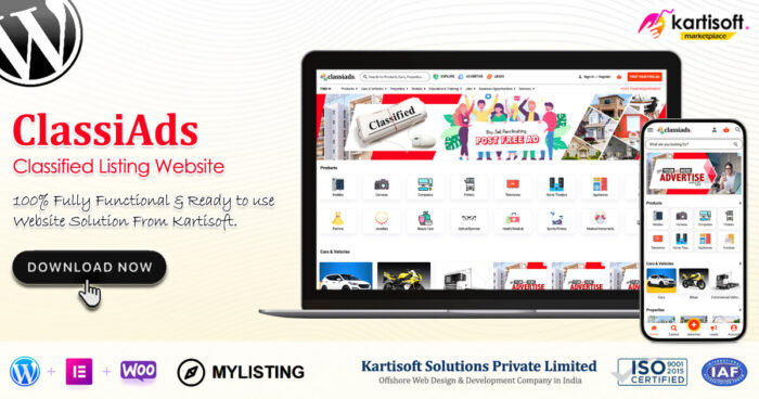 ClassiAds - Classified Listing Website - Kartisoft Marketplace