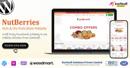 NutBerries - Nuts & Dry Fruits Store Website - Kartisoft Marketplace